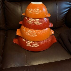 Pyrex Vintage Autumn Harvest Cindrella mixing bowls